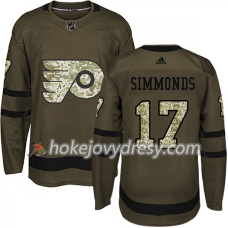 Pánské Hokejový Dres Philadelphia Flyers Wayne Simmonds 17 Adidas 2017-2018 Camo Zelená Authentic